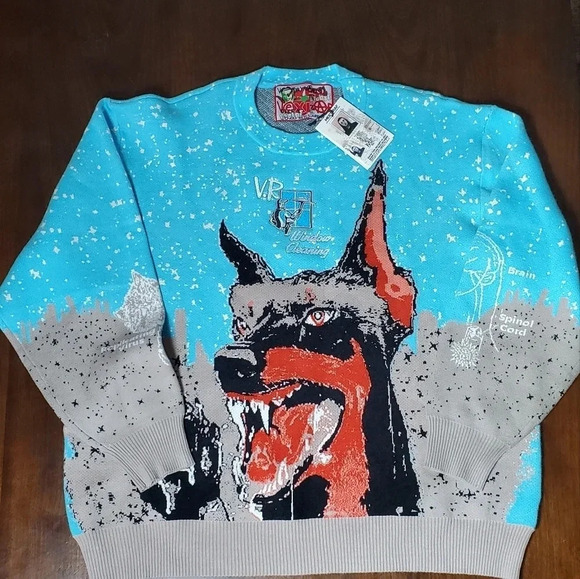 VERY RARE By‎ Raf Reyes "Rapid Dog" Knit Long Sleeve Size XL NWT - Picture 1 of 12